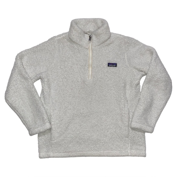Patagonia Kids 1/4 Zip Fleece Sweater Size Large 12 White - Picture 1 of 4